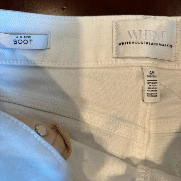 White House, Black Market mid rise, boot cut jeans in White, Size 4 S (short) - Picture 4 of 6